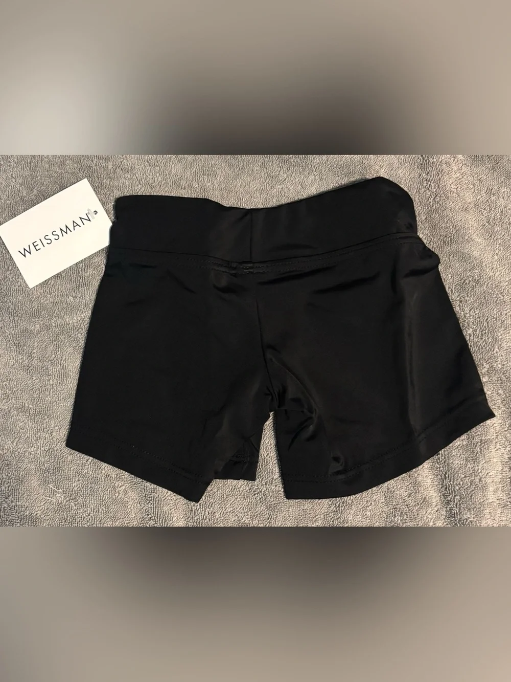 NWT Girls Weissman Black Spandex Dance Shorts For Performance Or Practice